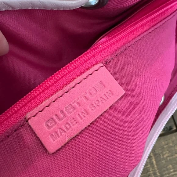 Gustto Large Light Pink Leather Bag Made in Spain - Picture 7 of 7
